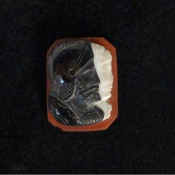 Antique / Vintage Carved Sardonyx + Agate Double Roman Soldier Cameo - Picture 5 of 5